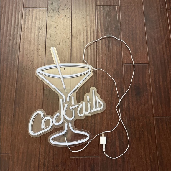 Neon Cocktail Sign AND Lighted Happy Place Sign - Picture 2 of 5